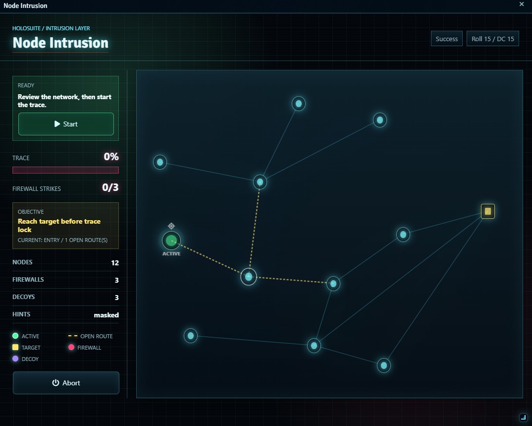 HoloSuite Hacking node intrusion minigame